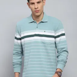 Monte Carlo Green Regular Fit Striped Polo T-Shirt-picture-46