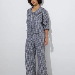 Wunderlove by Westside Black Checks Cotton-Blend Shirt with Pyjamas Set-image-57