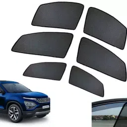 Auto Pearl Side Window Sun Shade Cover for Tata Safari Dicor (Black)-45