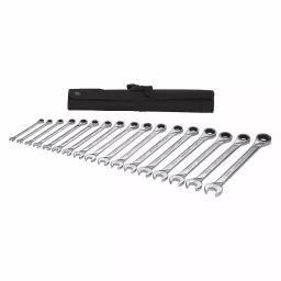 Westward Combination Wrench Set Steel Full Polish Standard, 54DG27-14
