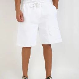 Calvin Klein Jeans White Cotton Loose Fit Shorts-image-87