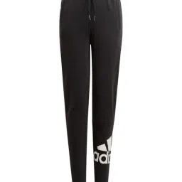 Adidas Kids Black Cotton Logo Print Trackpants-image-31