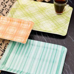 Goodhomes Multicolor Melamine Serving Trays - Set of 3-10