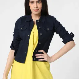 Vero Moda Navy Blue Cotton jacket-image-53