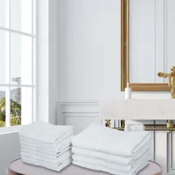 LORENA [12pc] 100% Cotton Super-Soft Terry Towels -4pc Hand, 8pc Face (d`ross) solid-white-image-60