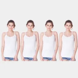 Dollar Missy White Cotton Camisole - Pack of 4-image-25