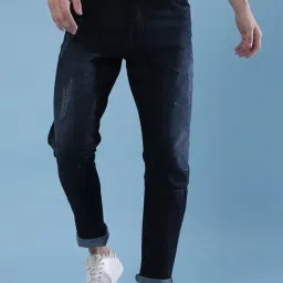 Campus Sutra Navy Distressed Lightly Washed Jeans-image-73