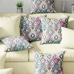 Bianca Multicolor Digitally Printed Cushion Cover - Set Of 5-90