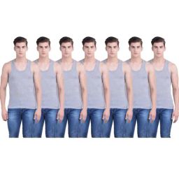 Dollar Bigboss Grey Cotton Regular Fit Vests (Pack of 7)-image-78