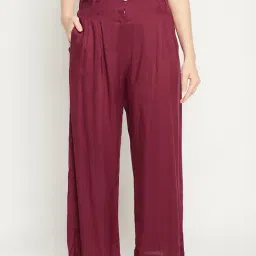 Clovia Maroon Regular Fit Pants-image-7