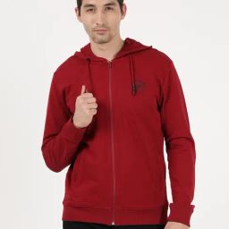 Lee Red Cotton Slim Fit Hooded Sweatshirt-image-106