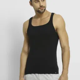 Van Heusen Athleisure Slim Fit Moisture Wicking Ultra Soft Solid Gym Vest - Black-image-98