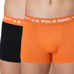 U.S. Polo Assn. Black & Orange Cotton Regular Fit Trunks - Pack Of 2-picture-44