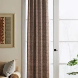 Bianca HOUSE OF LUX Brown Faux Silk 9 Ft. Long Door Curtain-45