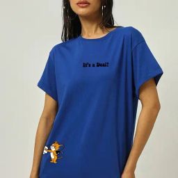 Bewakoof Blue Graphic Boyfriend T-Shirt-picture-15