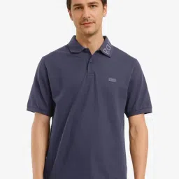 Rare Rabbit Navy Regular Fit Solid Polo T-Shirt-picture-32
