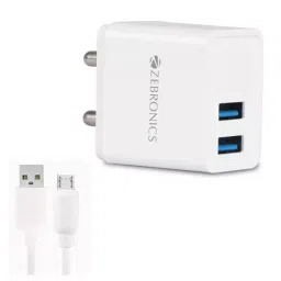 Zebronics White Mobile Adaptor with Micro USB Cable with 2 USB Ports MA5321-61