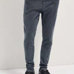 The Bear House Blue Cotton Skinny Fit Solid Jeans-image-67
