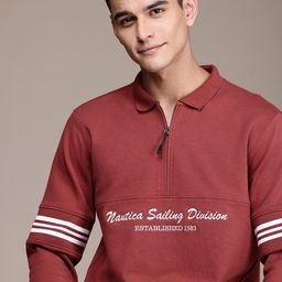 Nautica Shirt Collar Brand Logo Embroidered Sweatshirt-picture-26