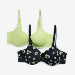 Wunderlove by Westside Black Floral Printed Underwired Bra - Pack of 2-picture-28