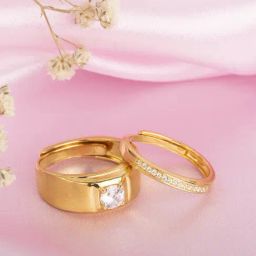 Zavya 925 Silver Enchanted Unity Gold-Plated CZ Adjustable Ring for Unisex-image-74