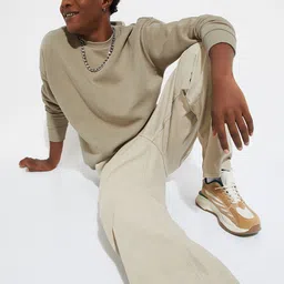 max Men Solid Pullover Ribbed Sweatshirt-image-19