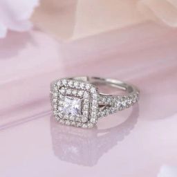 Zavya 925 Silver Mirror of Beauty Rhodium-Plated CZ Adjustable Ring for Women-image-6