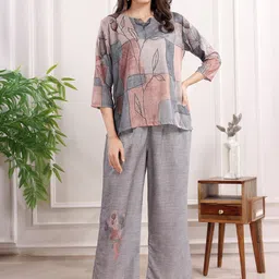 NIGHT FLOSS Printed Tunic With Palazzos Co-Ords-73