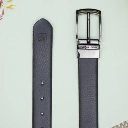 Carlton London Black Leather Reversible Formal Belt for Men-image-98