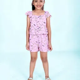 Kiddopanti Girls Orchid Regular Fit Printed Jumpsuit-image-46