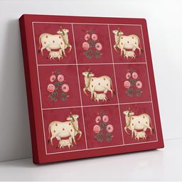 Aura Maroon & White 1 Piece Wood Birds and Animals Wall Paintings-14