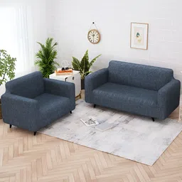 Story@home Grey & Black Printed Polyester 2 Piece Sofa Cover With Arms-image-35