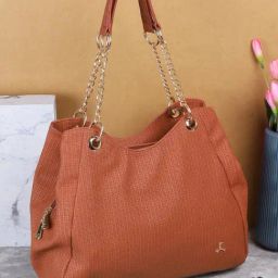 Mochi Tan Textured Medium Shoulder Handbag-10