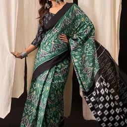 BerMondsey Kalamkari Printed Pure Cotton Block Print Saree-picture-13