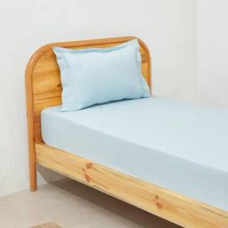 Westside Home Light Blue Single Bed Flat Sheet and Pillowcase Set-image-46