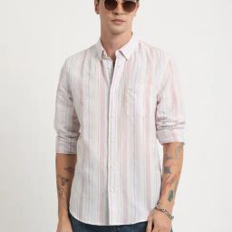The Bear House Multicolored Slim Fit Striped Shirt-picture-10
