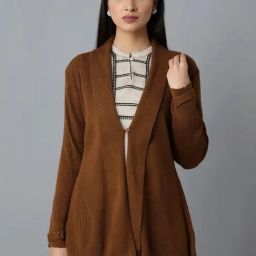 W Brown Striped Cardigan-image-49