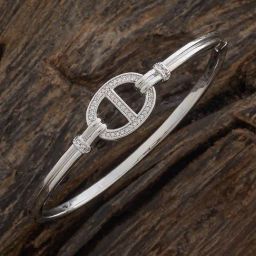 Kushal's Fashion Jewellery Rhodium White Kada for Women-picture-32