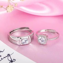 Zavya 925 Silver Eternal Sparkle Rhodium-Plated Zirconia Adjustable Ring for Unisex-image-40