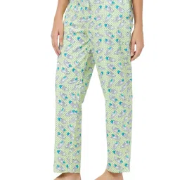 Soie Lime Green Cotton Printed Pyjamas image 3