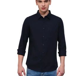 Being Human Navy Slim Fit Shirt-image-29