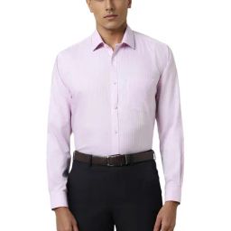 Van Heusen Purple Regular Fit Striped Shirt-image-56