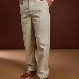 LIMEROAD Men Striped Self Design Trousers-picture-15