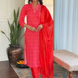 GRIOPY Women Striped Kurta with Trousers & Dupatta-picture-24