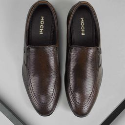 Mochi Men Textured Leather Slip-On Formal Shoes-picture-10