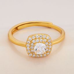 Kushal's Fashion Jewellery 92.5 Sterling Silver Gold-Plated Zircon-Studded Finger Ring-picture-49