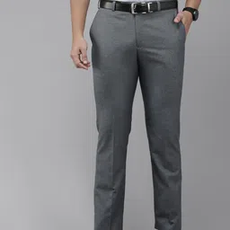 Park Avenue Men Blue Smart Fit Solid Formal Trousers-image-37