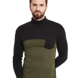 Hypernation Olive & Black Regular Fit T-Shirt-image-92