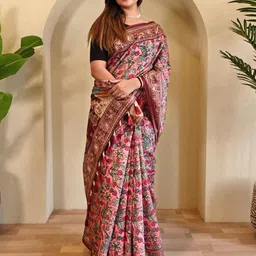 Anouk Women Kalamkari Chanderi Saree-image-11