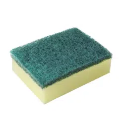 BuffKing 10 x 7.5 cm Scrub Sponge 2 in 1 PAD for Kitchen, Sink Cleaning Scrubber Green and Yellow-image-77